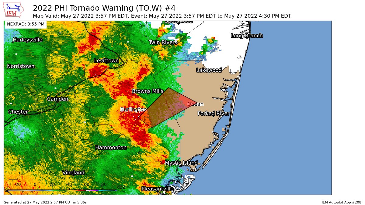 New York Metro Weather on Twitter "PHI issues Tornado Warning [tornado