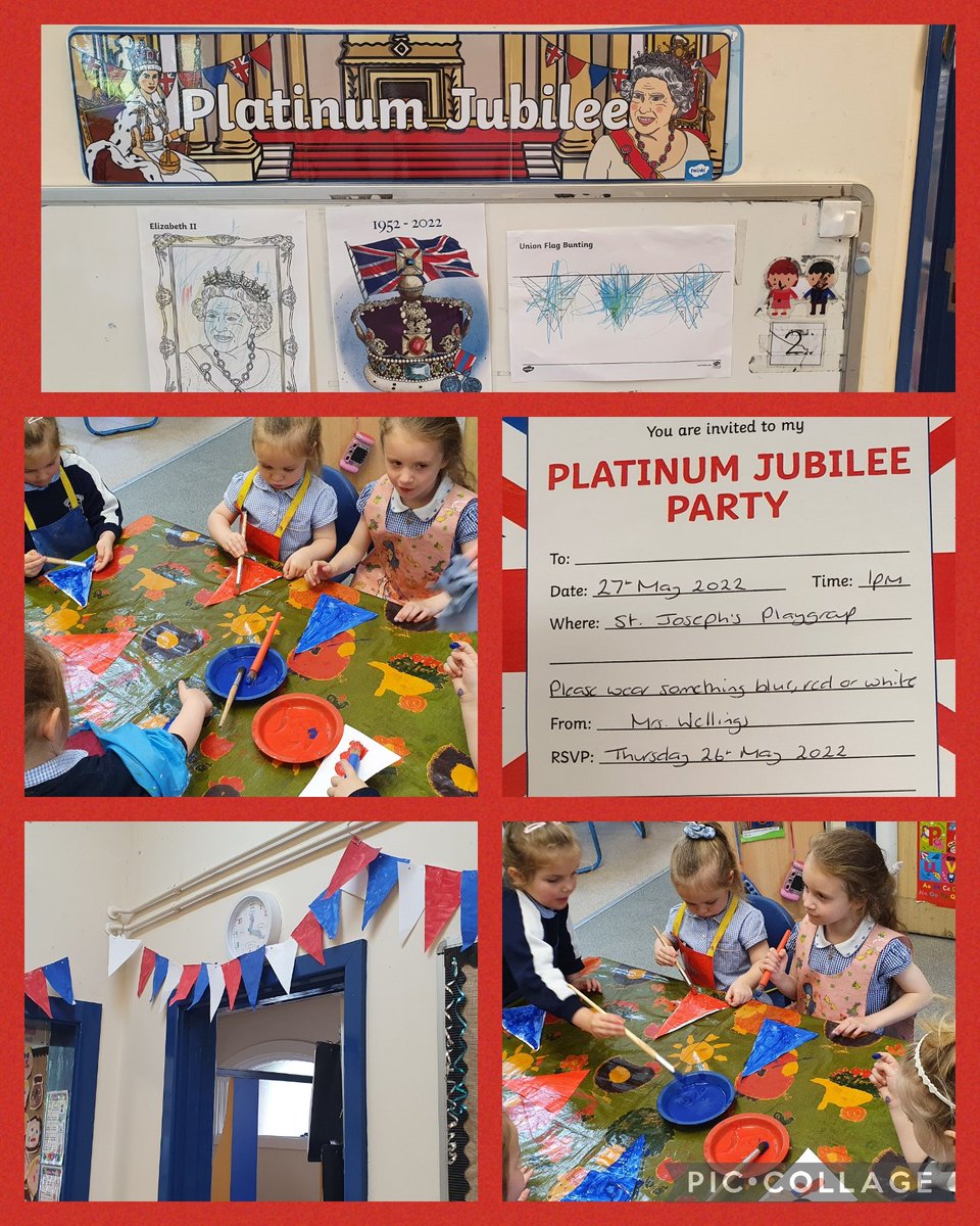 StJosephsPgroup's tweet photo. Playgroup had a fun afternoon today celebrating the Queens Platinum Jubilee. They made bunting decorations, decorated cakes, made crowns and flags, then finished off with a jubilee party and of course a cup of tea
#PlatinumJubilee #celebration https://t.co/Kou9Ijfi8J