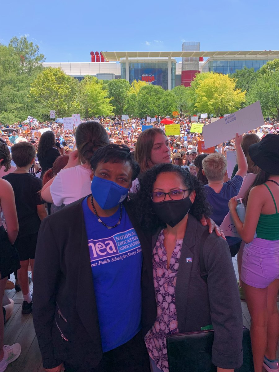 #TeamTSTA prez <a href="/OvidiaMolina/">Ovidia Molina (she, her, ella)</a> joined <a href="/NEAToday/">NEA</a> prez <a href="/BeckyPringle/">Becky Pringle</a> and other education and community leaders at a rally protesting the NRA convention in Houston. 
We need action…we need change…we need our schools to be safe spaces. 
#TxEd
#txlege 
#Enough
#GunReformNow