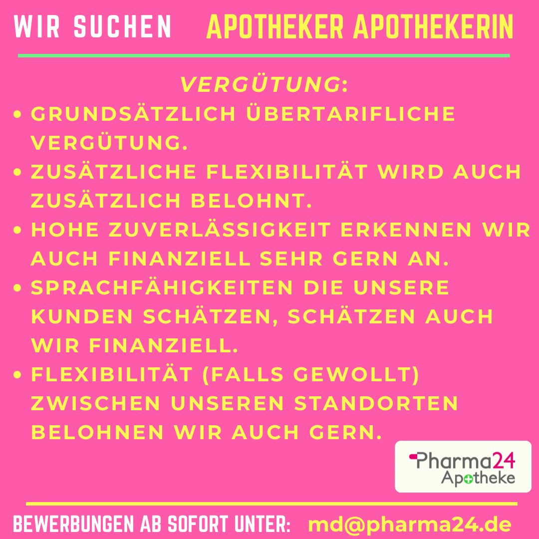 🟢 auch #apothekerinnen und #apotheker arbeiten nicht (nur) für #anerkennung 😂

💚 eine faire , progressive, sichere #vergütung gehört dazu …. Und natürlich die #sicherheit , dass sich diese #entwickelt. 

🍀 das sehen wir genauso und deswegen sollten wir #miteinander sprechen.