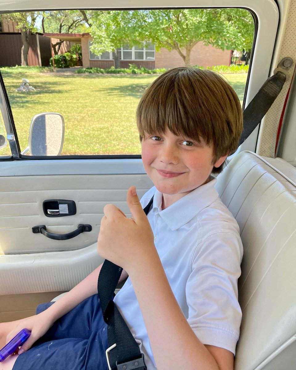 Roll on, buddy, roll on Jones. We’ve got ourselves another middle schooler! Couldn’t be prouder of you my man. 🔥✌️😎🔥#summerjams #dallmanarchives #georgethebus #vwlove #gses #billiethepup