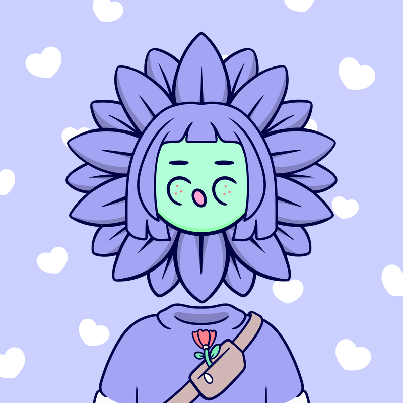 I just found out I won 169 Honeycoin in the raffle for the first 1000 minters!! So grateful 💜 
Meet one of my three Flowers! Purple is my fave colour, so she's def my favorite.
<a href="/FlowerFamNFT/">Flower Fam</a>