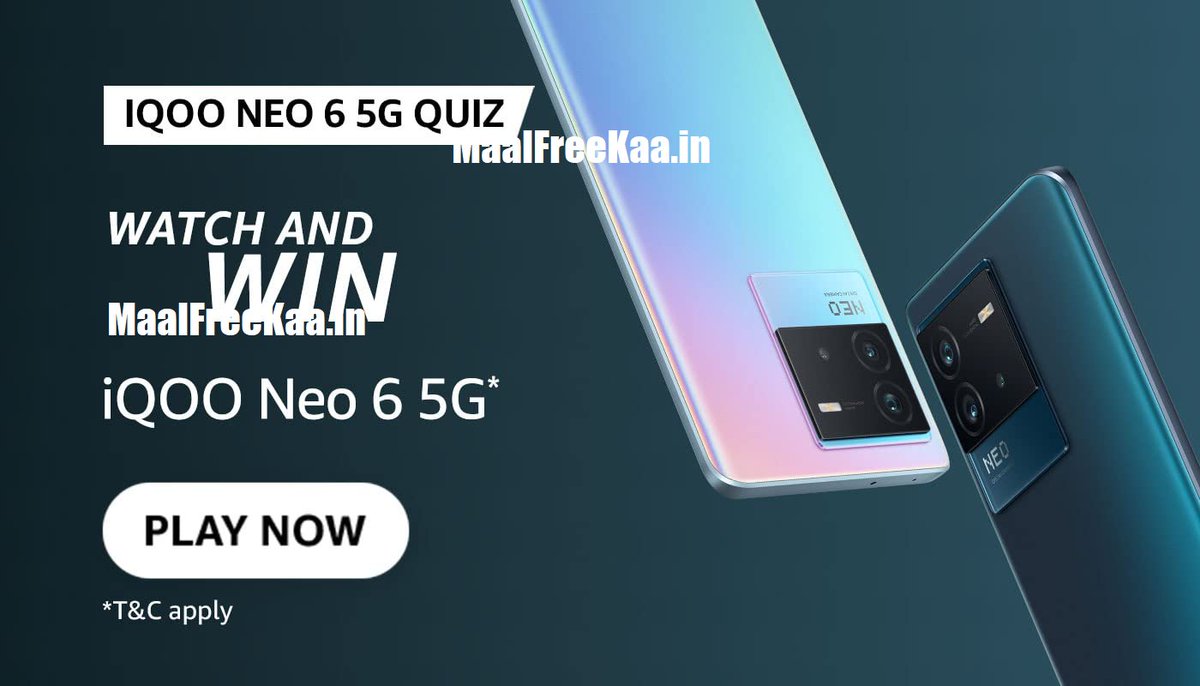 MaalFreeKaa's tweet photo. #WatchAndWin #AnswerAndWin #iQOONeo65G #Smartphone #AmazonContest #ContestAlert #Contest
#Play Here & #Win #MaalFreeKaa
https://t.co/T3hTH8xEXz https://t.co/8Uq0Fq1bVw