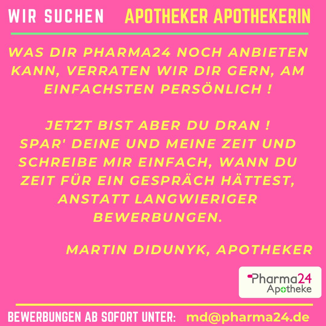 Als #apothekerin #apotheker bist Du ein #healthcareprofessional und so wollen wir Dich auch einsetzen 👍