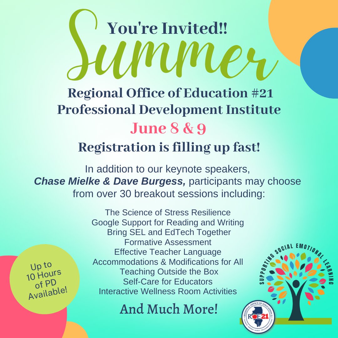 Reserve your spot today! To Register visit: roe21.org/event/professi… 

#ROE21 #ROE21SummerInstitute