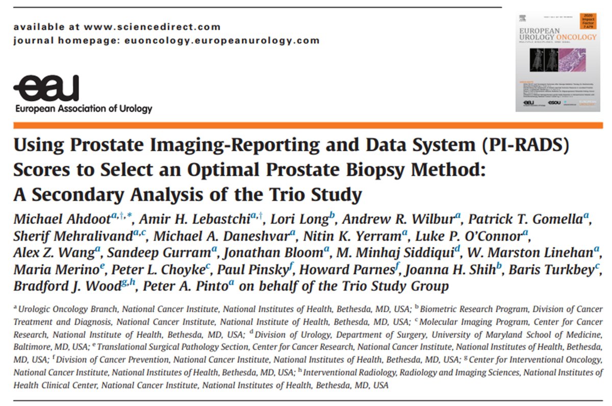 European Urology Oncology (@eururoloncol) on Twitter photo This month’s <a href="/EurUrolOncol/">European Urology Oncology</a> #SoMe Award is presented to…
Using PI-RADS Scores to Select an Optimal #Prostate #Biopsy Method: A Secondary Analysis of the Trio Study
bit.ly/3KZtUyU
Congrats to <a href="/MichaelAhdootMD/">Michael Ahdoot MD</a> <a href="/AmirLebastchi/">Amir Lebastchi, MD</a> & colleagues! #prostatecancer #UroSoMe This month’s <a href="/EurUrolOncol/">European Urology Oncology</a> #SoMe Award is presented to…
Using PI-RADS Scores to Select an Optimal #Prostate #Biopsy Method: A Secondary Analysis of the Trio Study
bit.ly/3KZtUyU
Congrats to <a href="/MichaelAhdootMD/">Michael Ahdoot MD</a> <a href="/AmirLebastchi/">Amir Lebastchi, MD</a> & colleagues! #prostatecancer #UroSoMe