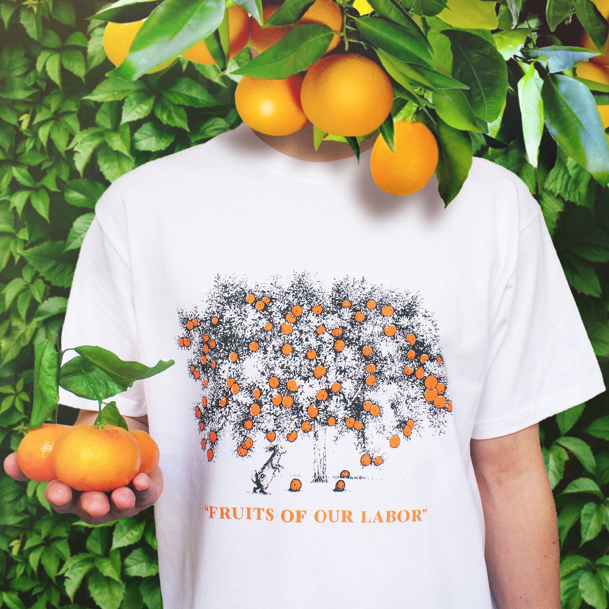 Citrus scented ‘Family Tree’ Tee 🐰🍊

Orange ink features a scent additive. ‘FRUITS OF OUR LABOR’ collab drops 6/10. More pieces to showcase next week!