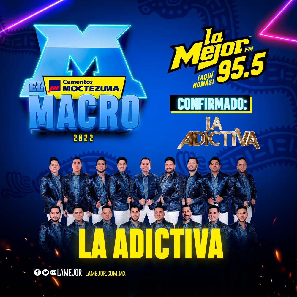 ¡Hey! 😎 ¿Tienes planes para este 1° de Junio? 
Si tu respuesta es NO, te invitamos a que pases un momento increíble con la <a href="/adictivaoficial/">La Adictiva</a> 🎷🎺🪗🎶 en su presentación en #ElMacroCementoMoctezuma2022 a través de <a href="/lamejorgdl/">La Mejor Guadalajara 95.5 FM</a>  📻 ¡Ahí nos vemos! 🤩 <a href="/anvalmusic/">Anval Music</a>