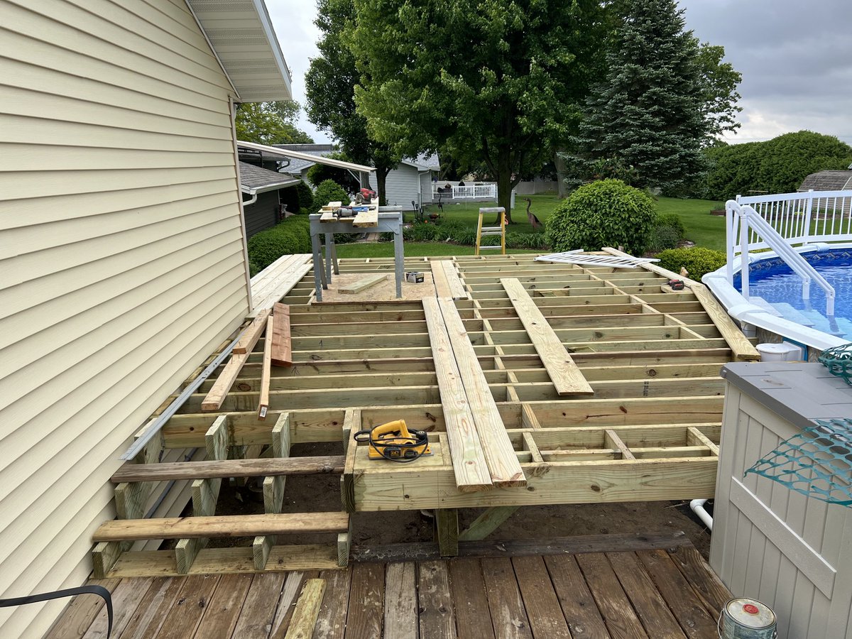 HagemanJack's tweet image. It’s coming together. #DeckBuild #PoolProject