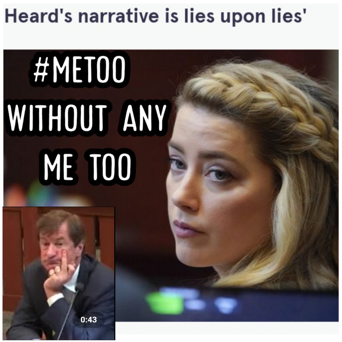 LilibetLady's tweet photo. Best quote of the day from Mr.Chew #JohnnyDepp s  lawyer . He said #AmberHeard is "me to without any me too". #classic #JohnnyDeppAmberHeard https://t.co/Cv5mWfCtD1
