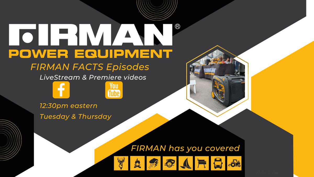 FIRMANPower's tweet photo. FIRMAN Facts - May 26th, 2022
Today's episode highlights the P03615, Ultimate Generator. We've packed the Ultimate with every feature we could fit into a generator!
https://t.co/PLLzGn2AXw
#FIRMANGenerators #RemotePowerNeeds #FIRMANFacts https://t.co/k5cEdSHV2G