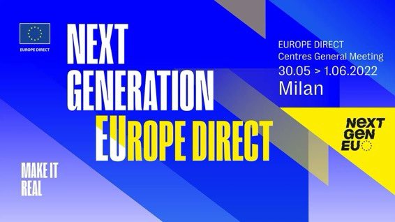 EuropeToulouse's tweet photo. Plus de 300 centres #EuropeDirect de toute l’#Europe se réuniront à #Milan pour leur Assemblée générale du 30/5 au 1/6. Au programme : présentations des priorités 🇪🇺, ateliers de bonnes pratiques et mise en réseau…
#europedirectGM2022
#NextGenerationEuropeDirect https://t.co/cBwrB7kVu3