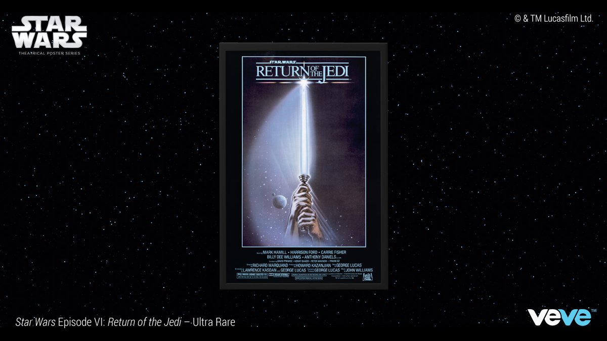 veve_official's tweet photo. The @StarWars Posters Collection features some of the most memorable posters from the greatest space fantasy saga ever created! Get a closer look at all three posters dropping in blind box format Sat, 28 May at 8 AM PT.

First Edition
List Price: 40.00 💎 https://t.co/tdENA60vY5