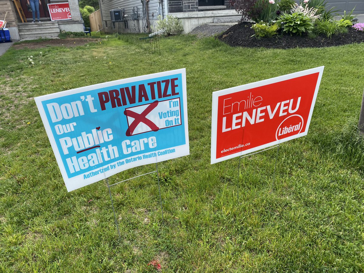 EmilieLeneveu's tweet photo. Want us to drop off two signs instead of one? Give us a call!

📞6137796813

We can’t continue to privatize our healthcare sector and neglect our heroes on the frontlines.

#onpoli #olpaction #bayofquinte #engageboq #empowerboq #electemilie #liberalsbeatconservatives #energizeboq https://t.co/7xrcwZbHtT