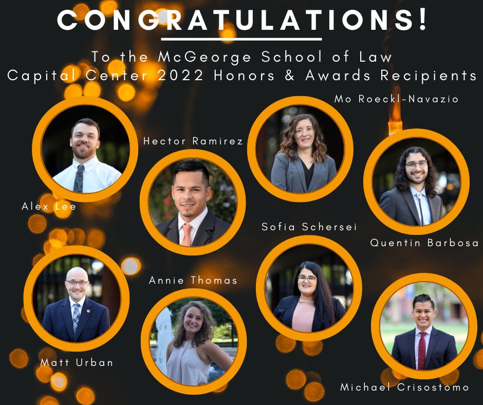 McGeorge’s Capital Lawyering Concentration is proud to recognize our many campus leaders who have been selected for 2022 Graduating Student Awards. Congratulations to the award recipients and our 2022 Capital Lawyering graduates! 

#CapitalCenterCongratulates #McGeorgeProud