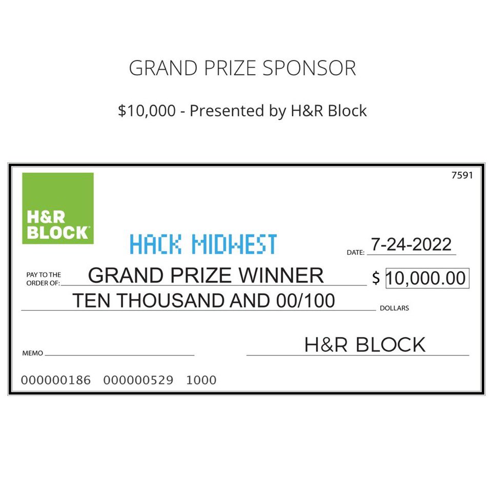 🚨🚨Now you have TEN THOUSAND reasons to compete at <a href="/HackMidwest/">Hack Midwest</a> !!!

$10000 Grand Prize sponsor thanks to H&amp;R Block 

>> hackmidwest.com