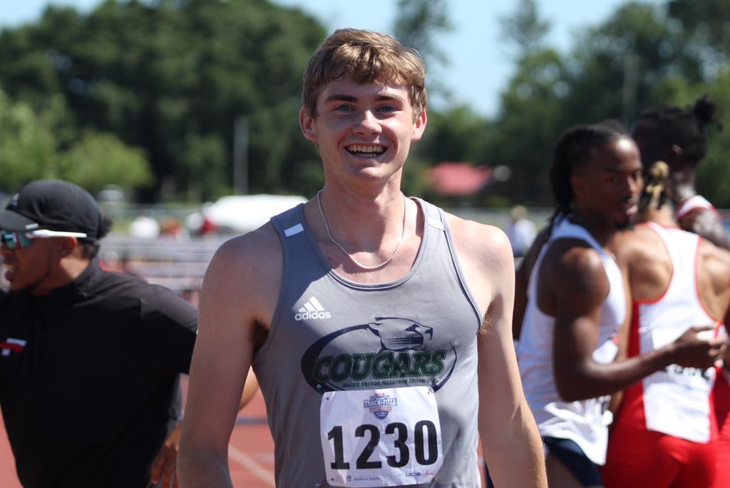 MVNU Athletics (@mvnu_cougars) on Twitter photo ALL-AMERICAN 🇺🇸
The freshman runs his best race of the season on the biggest stage! Erich Rhodeback places 4th in the 110m hurdles with a time of 14.07 seconds! He becomes <a href="/run__naz/">MVNU Track & Field and Cross Country</a> second All-American of the day! ALL-AMERICAN 🇺🇸
The freshman runs his best race of the season on the biggest stage! Erich Rhodeback places 4th in the 110m hurdles with a time of 14.07 seconds! He becomes <a href="/run__naz/">MVNU Track & Field and Cross Country</a> second All-American of the day!