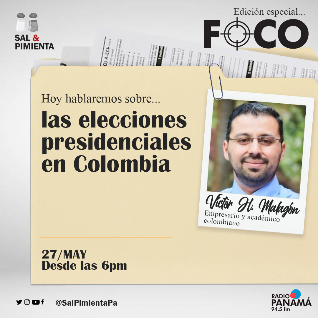 Hoy estaremos con Víctor Hugo Malagón. empresario y académico colombiano, para hablar sobre las elecciones en Colombia. Desde las 6:00 pm, por <a href="/radiopanama/">Radio Panamá</a>, en otra edición especial conducida por los amigos de <a href="/focopanama/">Foco</a>
#EleccionesColombia #votacionescolombia #ColombiaDecide