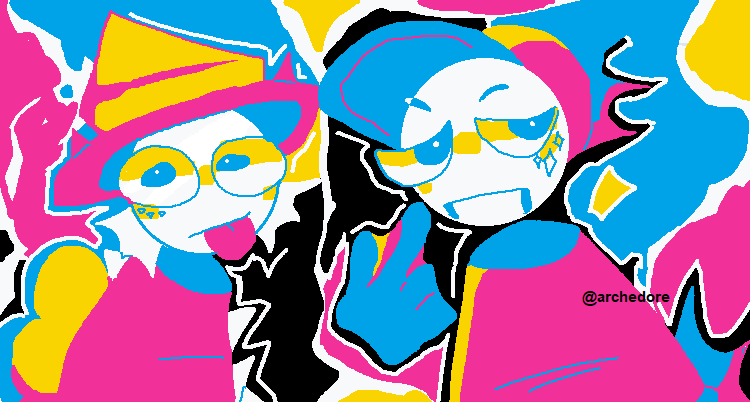 archedore's tweet photo. [REPOST]
DAGU AND MARBO (OCs) WITH THE CARTOON NETWORK PALLETTE TREND 🙏🙏🙏🔥🔥🔥🔥

#daveandbambi #daveandbambioc #bambisona #DNBOC #DaBOC #mspaint #CartoonNetworkPalette https://t.co/ed8d7EIyVu