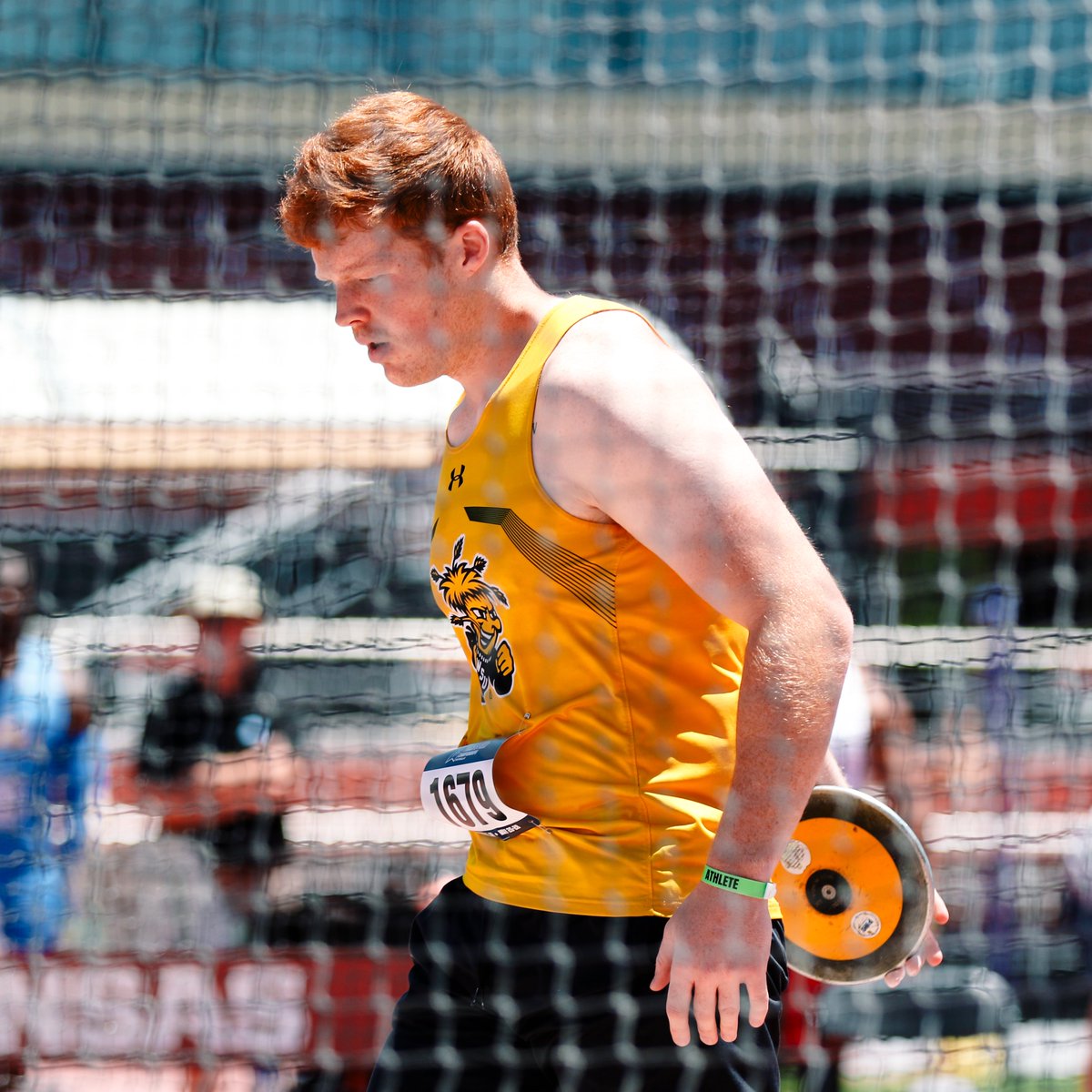 GoShockersTFXC's tweet photo. Matt Everett wraps up his first season as a Shocker with a 27th-place finish in the discus (52.68m/172/10")! #watchus https://t.co/1jbFgRGPyy