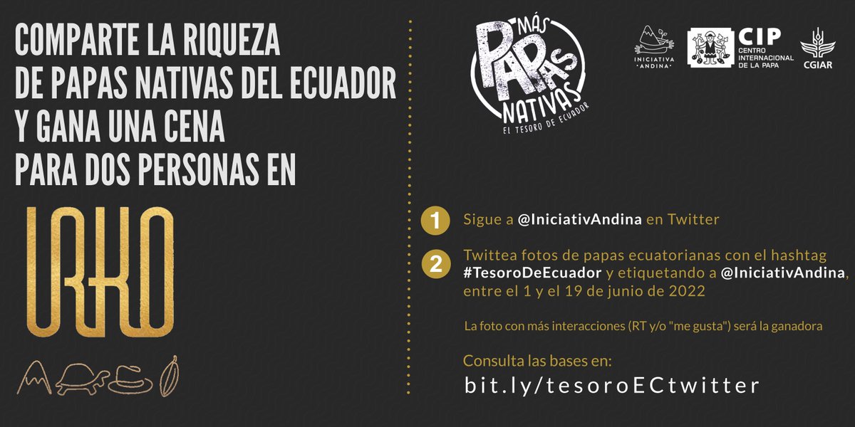 horacio_rv's tweet photo. ¿Vives en #Quito y te encanta comer bien?

Gana una cena para 2 en URKO

🔸Sigue a @IniciativAndina 

🔸Twittea fotos de papas con el hashtag #TesoroDeEcuador y etiqueta a @IniciativAndina 

La foto con más RT/likes será la ganadora

Consulta las bases en https://t.co/IzkPUcLRT7 https://t.co/QdaKL9UxRG