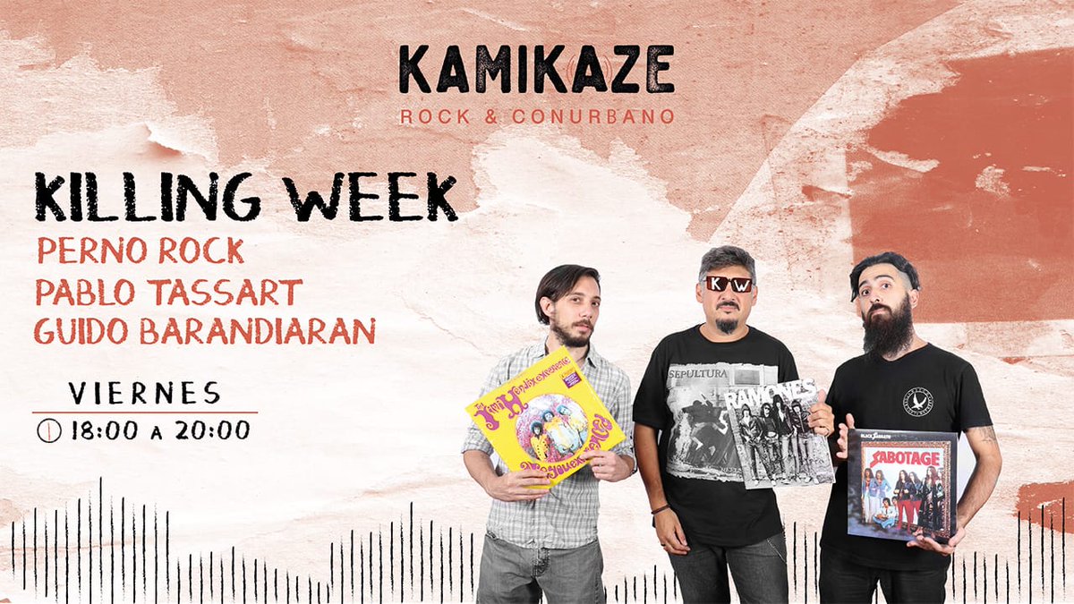 KamikazeStream's tweet photo. 18hs ⚡ #KillingWeek
Tenemos una misión que cumplir como cada semana y es la de salir a recagar a palos a la semana 🧨💣 y que bastante nos viene bofeteando...
.
📲👉https://t.co/tAlgH9AQvI👈💻 o por la App📲 "Kamikaze Radio Streaming" disponible en Playstore y Appstore https://t.co/dvvyg7y5Vc