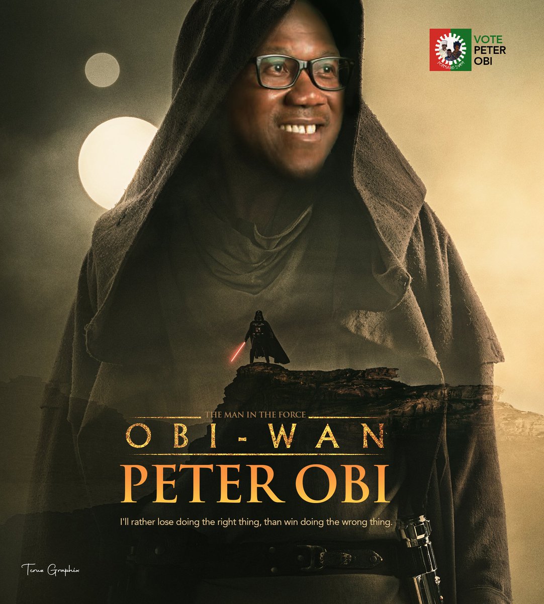 Tcruz_graphix's tweet image. Peter Obi is my choice. for a better Nigeria. The man in the force. Small design I just run. 
Arise TV  Labour party   #PeterObi #PeterObi4President2023