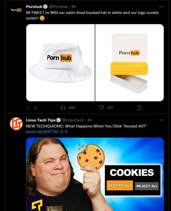 It's interesting that @pornhub and @LinusTech are both talking about cookies today.... https://t.co/<a class="tags" href="/tag/pornhub">@pornhub</a><a class="tags" target="_blank" title="On Twitter" href="/?out=eyJ0eXAiOiJKV1QiLCJhbGciOiJIUzUxMiJ9.eyJpYXQiOjE3MjYwMjAyNTYsImlzcyI6InR3cG9ybnN0YXJzLmNvbSIsIm5iZiI6MTcyNjAyMDI1NiwiZXhwIjoxNzU3NTU2MjU2LCJyZWRpcmVjdF91cmwiOiJodHRwczovL3R3aXR0ZXIuY29tL0xpbnVzVGVjaCJ9.X1mzxSxyogAXcxRKTc2FJPa6A37fLclIUM5xKWeLX_okQo-gE88j4w3qS6ngtcqNI0AT6eANyYSDL0bAq9jiSQ">@LinusTech</a>