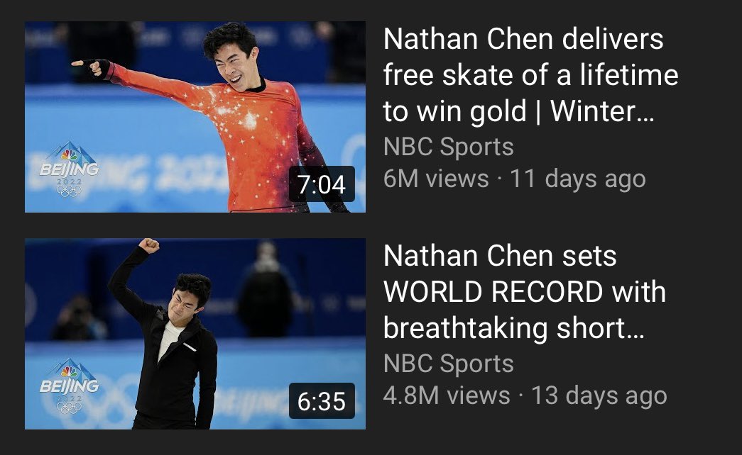 mermaidblackcat's tweet photo. @Jacqueline4Fun I’m still angry that @NBCOlympics deleted Nathan Chen’s Beijing Olympics short and free skate videos from YouTube. His skates racked up so many views. https://t.co/DGanfyWNcV