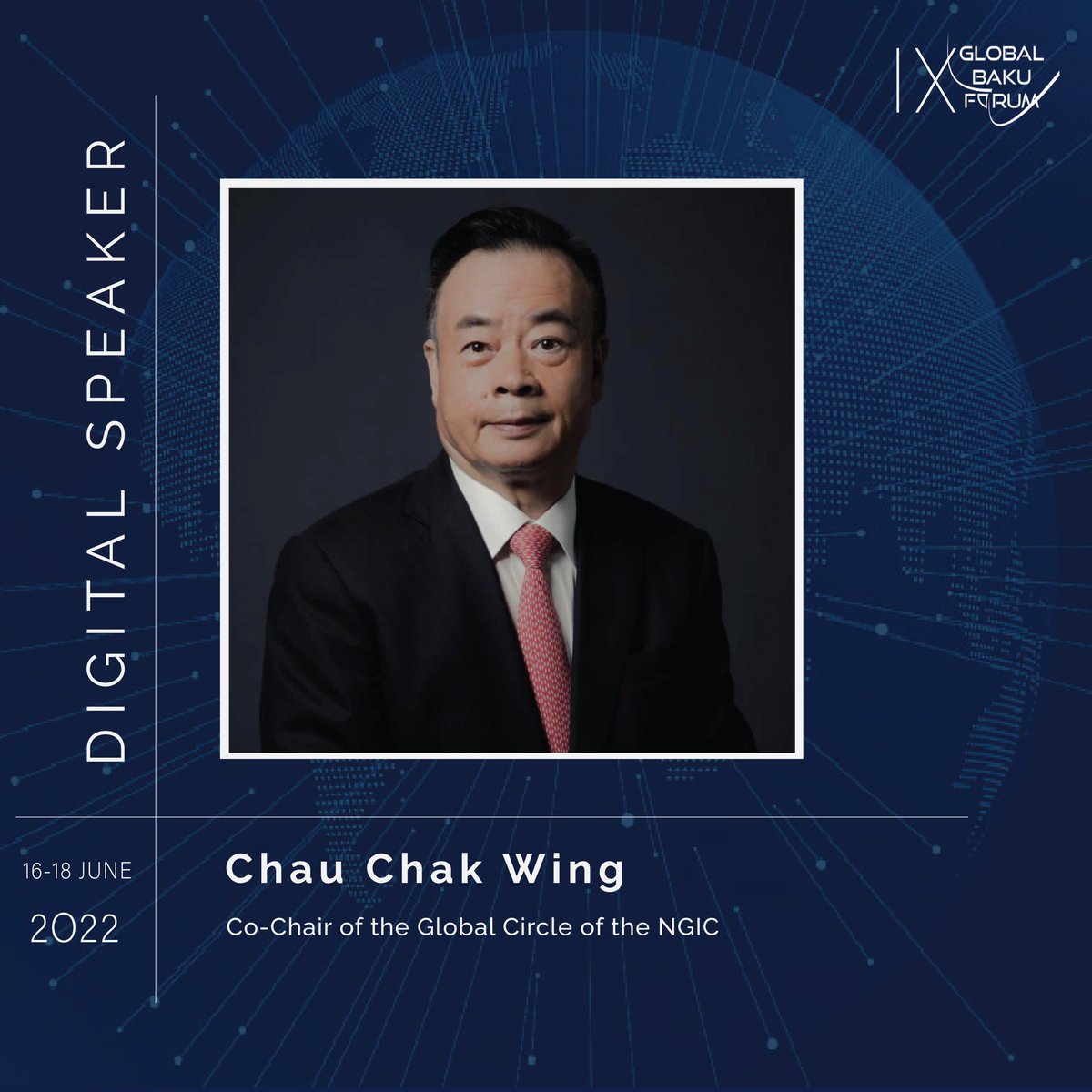 <a href="/CCWF_AU/">Chau Chak Wing Foundation</a> Co-Chair of the Global Circle of the <a href="/NizamiGanjaviIC/">Nizami Ganjavi International Center - NGIC</a> will be joining #IXGlobalBakuForum #IXGBF #GlobalBakuForum 
We are grateful to <a href="/CCWF_AU/">Chau Chak Wing Foundation</a> for his continues support to the work of the <a href="/NizamiGanjaviIC/">Nizami Ganjavi International Center - NGIC</a>