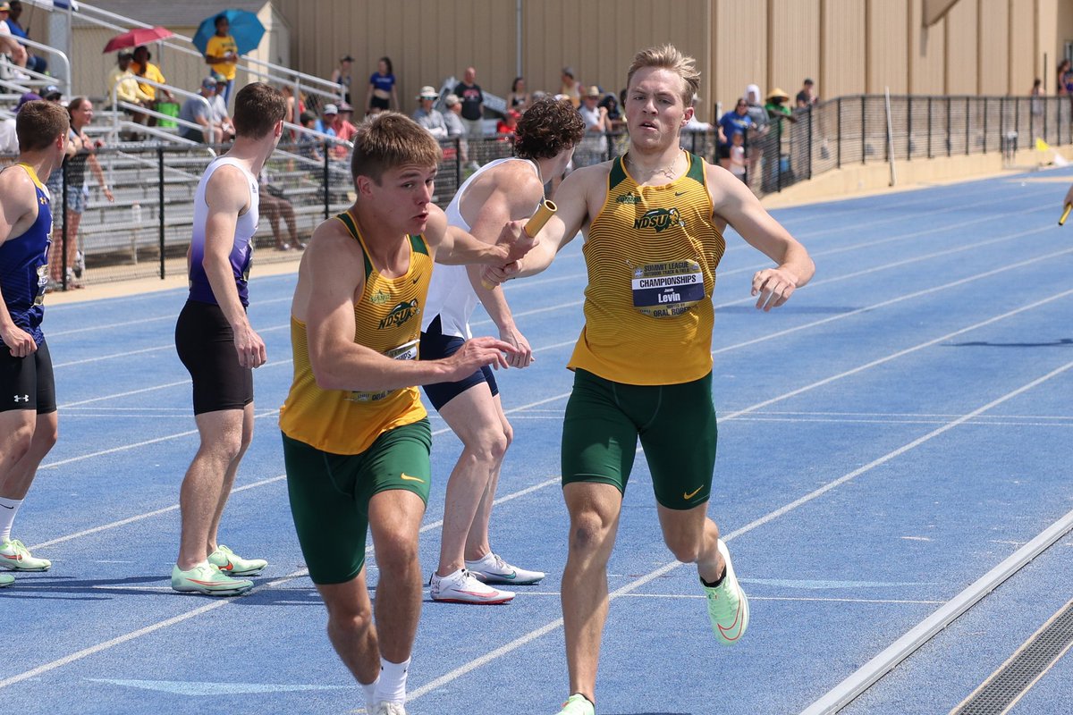 NDSUTrackField's tweet image. 🦬 NCAA Championships Qualifiers 🦬
⚡️ SCHOOL RECORD ⚡️

Adrian Harris, Jacob Levin, Jacob Rodin &amp;amp; Cody Roder have done it! 3:05.57 to shatter the school record in the 4x400m relay, punching their ticket to the NCAA Championships in Eugene!!!