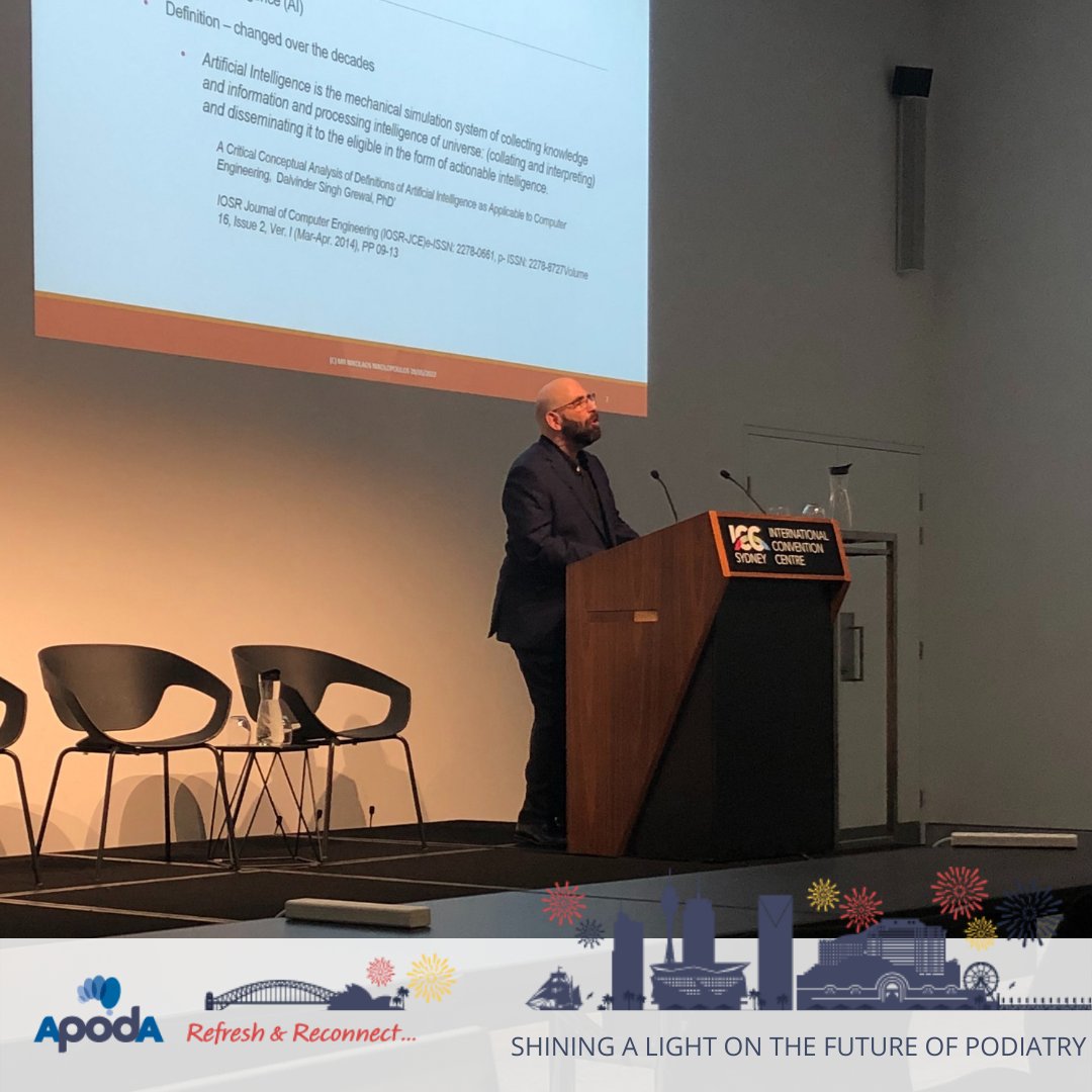 APodA_National's tweet photo. ON NOW! Insightful presentation by Mr Nikolaos Nikolopoulos 'The technology is there, should we use it?' at the Sydney Refresh & Reconnect event.
#podiatryau #podiatry #podiatrycpd #foothealthau #foothealthexpert #foothealth https://t.co/Zk8K3bHgAj https://t.co/59SWQitZVa
