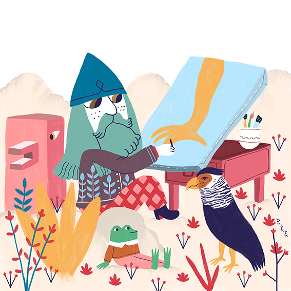 Taciturno
_
#lavueltaalmes #illustration #ilustracion #empleadodelmes #taciturno #autorretrato #selportrait #animals #paint #character #sapo #beard #carancho #ave #pencils #pabloeliasilustra