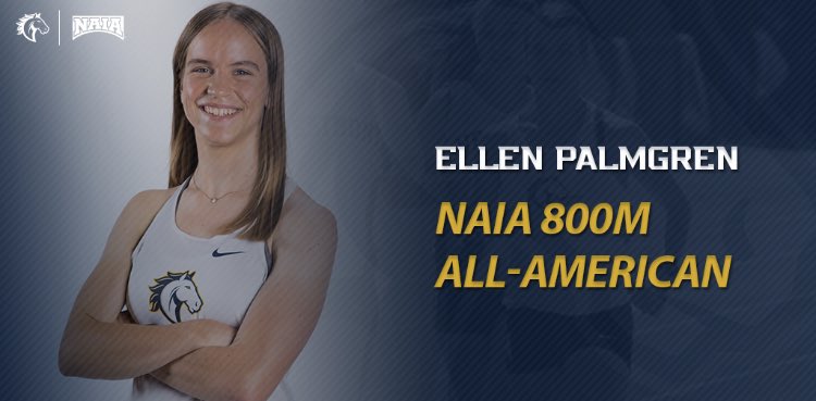🚨 Ellen Palmgren places 3️⃣rd in the women’s 800 meters (2:12.97) at the NAIA Outdoor Track &amp; Field Championships, earning All-American honors. 🚨

She also finished 12th in the women’s 1500 meters (4:54.94).