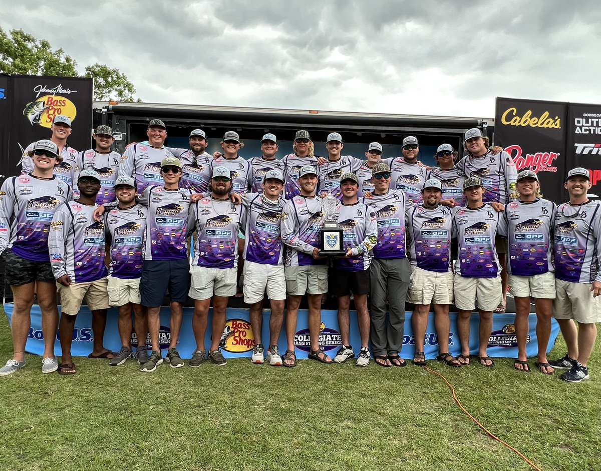 The University of Montevallo Fishing Team has done it again. For the second year in a row, the team has earned the title of Bass Pro Shops School of the Year presented by Abu Garcia. Congratulations, Falcons! 🎣 🏆 Read more at bit.ly/3NbUdUF. #YouBelongAtMontevallo
