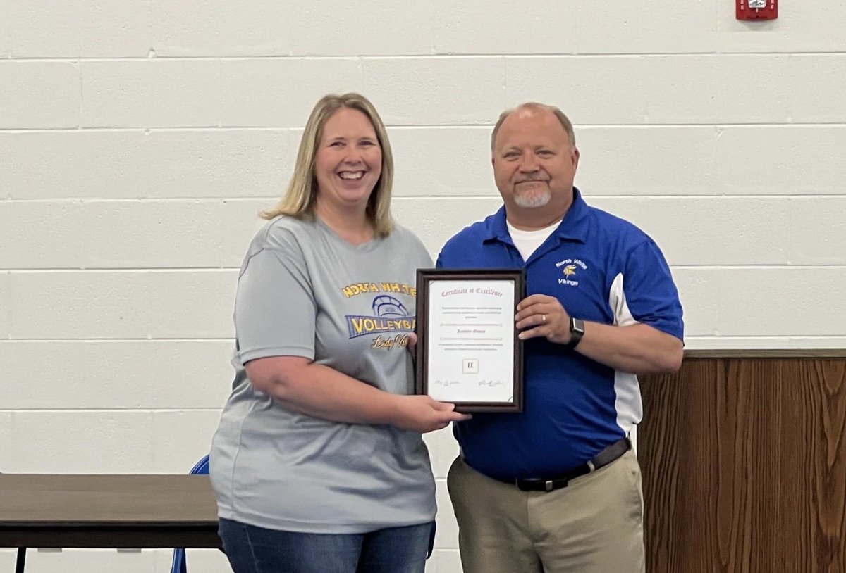 Jen Owens, Health Science Education, was recognized with an Indian Trails Teacher Excellence award today through North White Middle-High School!