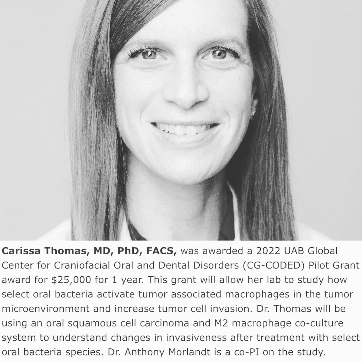 Excited and grateful to be selected for this UAB GC-CODED pilot grant! <a href="/UAB_OTO/">UAB Otolaryngology</a>