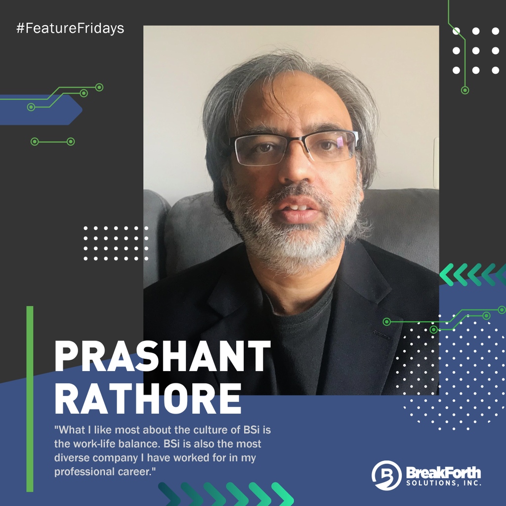 BreakForthInc's tweet photo. BSi believes in work-life balance and is a supporter of diversity, equity and inclusion. Sounds too good to be true? Ask our staff, Prashant!

#BSi #BSiGotYou #GovCon #CorporateCulture #PositiveWorkplace https://t.co/eySBErWtrO