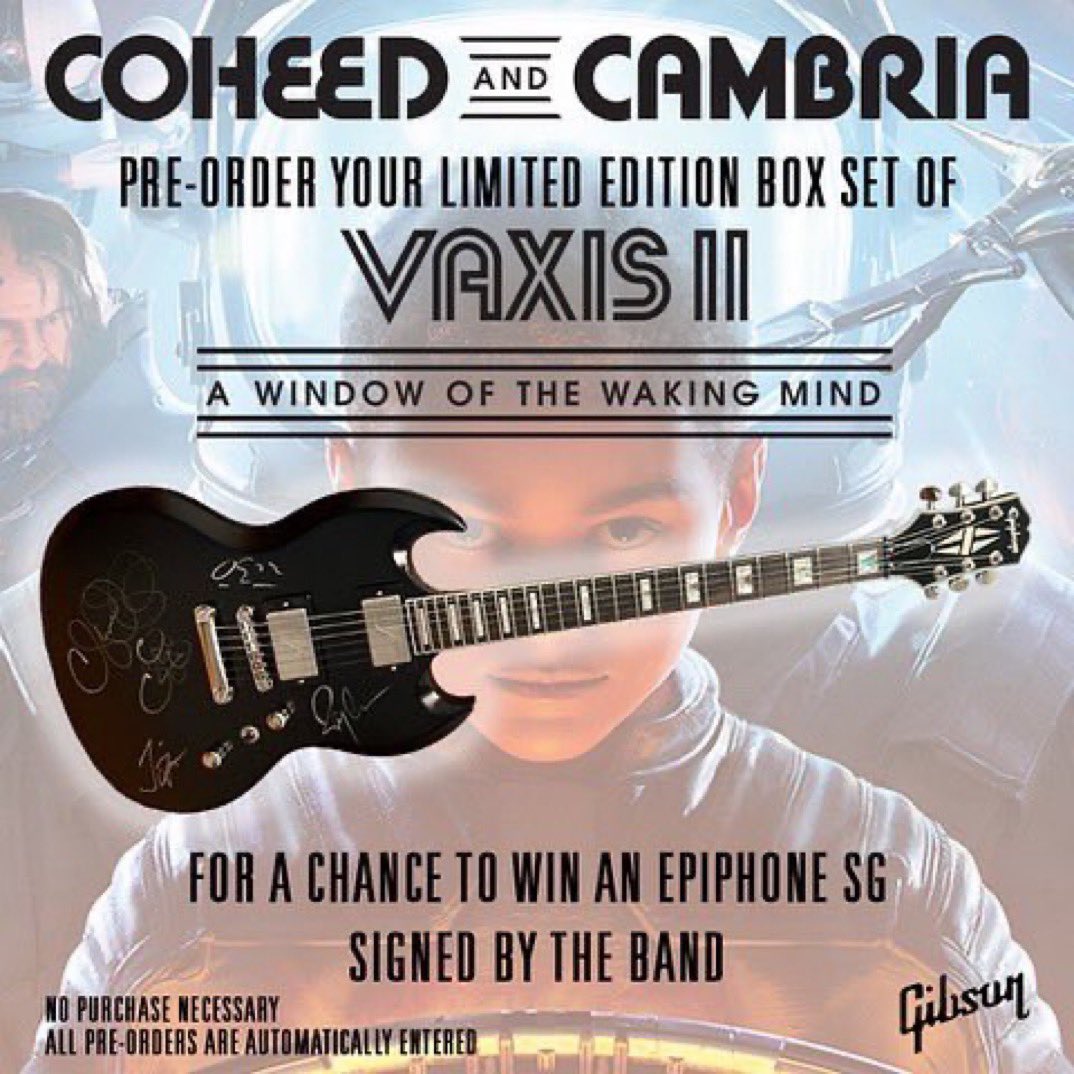 Last day to pick up @Coheed’s limited box set, join The Liars Club and be entered to win a signed SG store.coheedandcambria.com/products/vaxis… @Epiphone @gibsonguitar