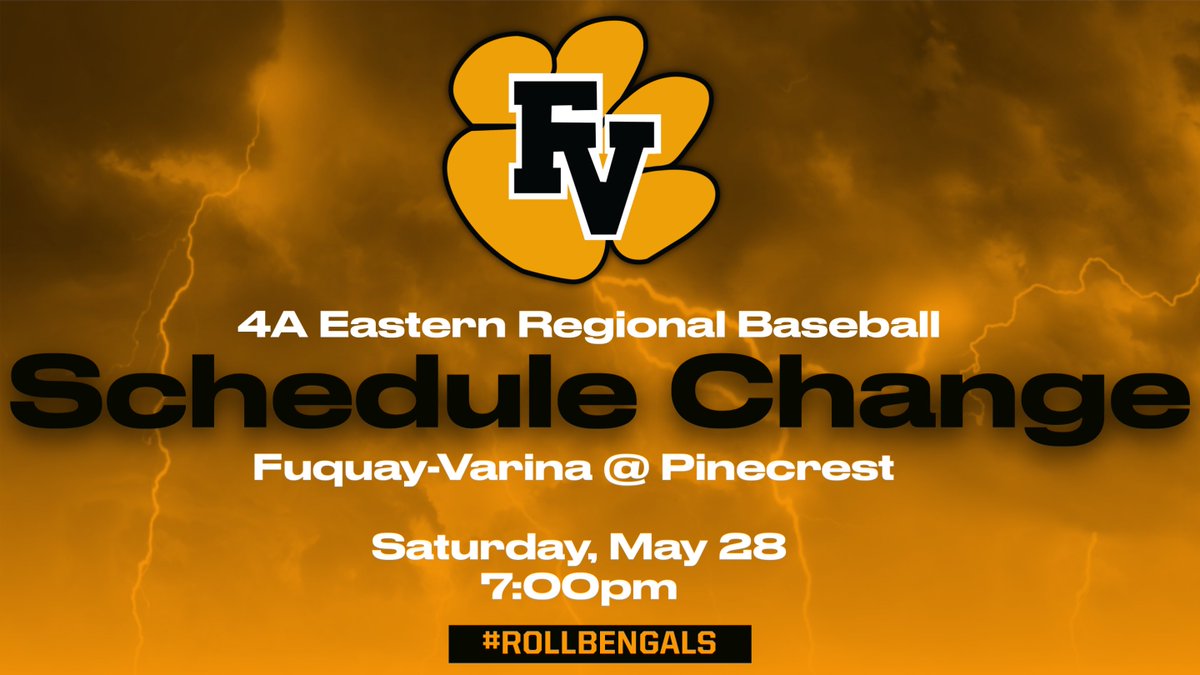 Time change for tomorrow’s baseball game!