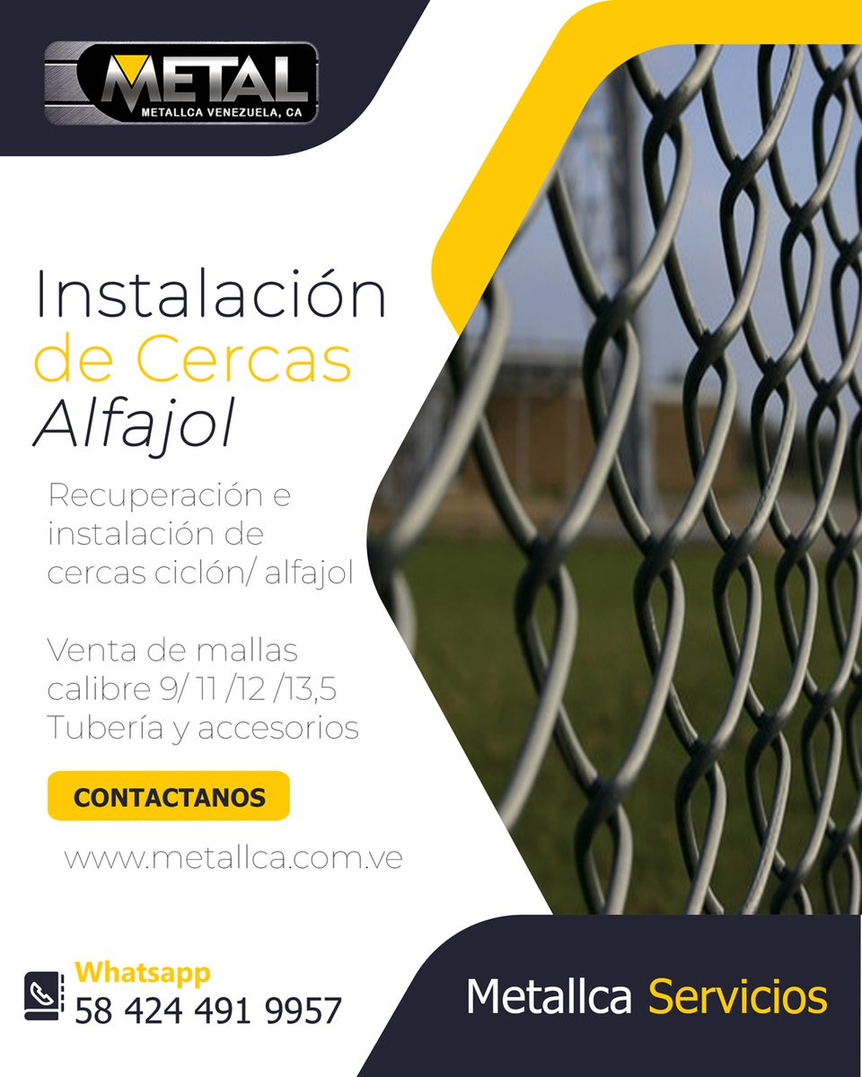¿Necesitas realizar un cercado con acabado industrial o normado internacional ?
 Email: ventas@metallca.com.ve, metallca.com.ve

#construccion #cercados #construcciones #mallaseslabonadas #construcción #mallasplasticas #construccioncivil #venezuela #pequiven #pdvsa