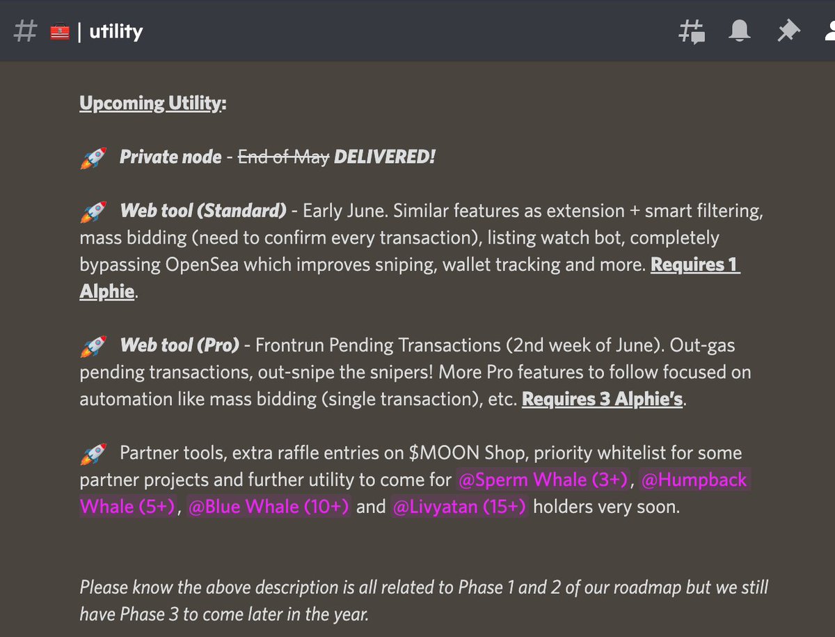 Moon Node delivered on schedule! 💪

Enjoy faster &amp; smoother transactions when sniping your NFTs with a private node paired with the WhaleSniper - a match made in heaven😍

Check out what we got planned for June... it's going to be a huuuuge month for WT holders! 🐳
To the moon🌙