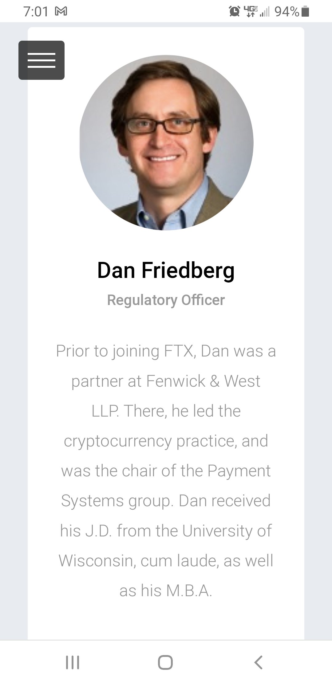 Cliff Josephy on Twitter: "Anyone know if FTX Regulatory Officer is the  same Dan Friedberg who was an attorney at Ultimate Bet during its cheating  scandal? If so, surprising that tidbit was