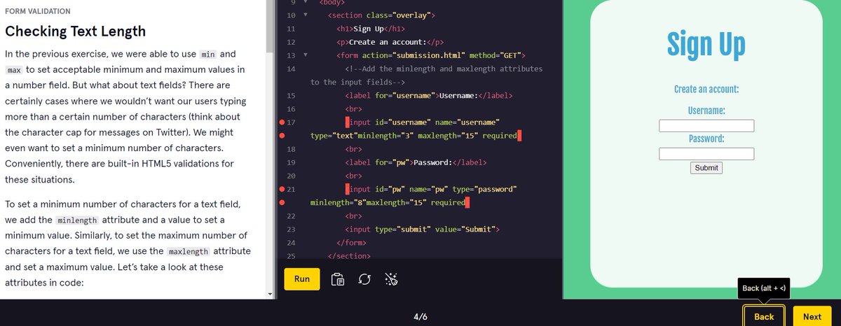 Day 2. Checking Text Length in HTML Form Validation.#CodetrainChallenge #100DaysOfCode.