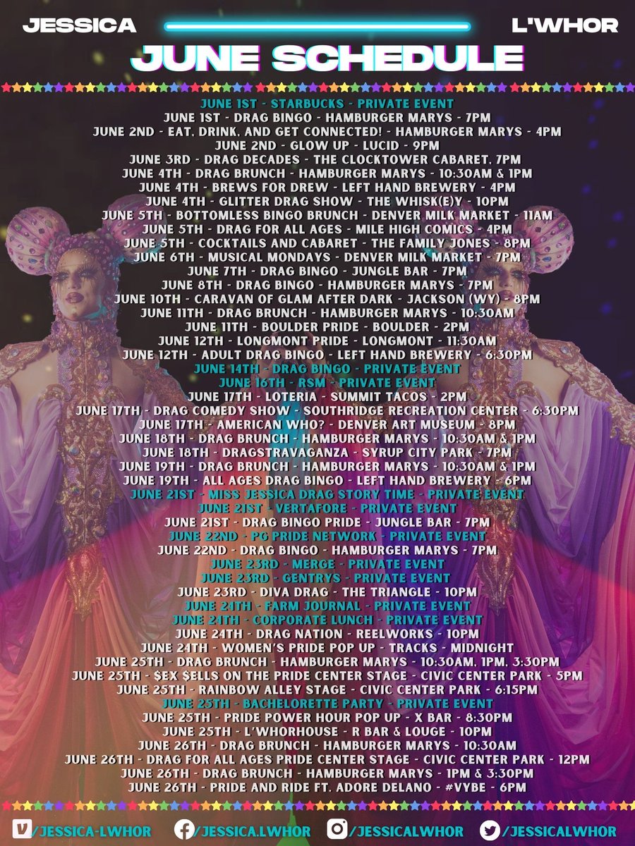 JessicaLWhor's tweet image. Twitter gets to see it first!!!

JUNE IS HERE AND I AM SO QUEER!!! 

#booked #blessed #busy and I cannot even describe how ridiculously thankful I am to be! 
#manifest #motivation #mindfulness

Come out and support this big ole L’Whor!!! 

Incredible promo created by @CODE_mktg