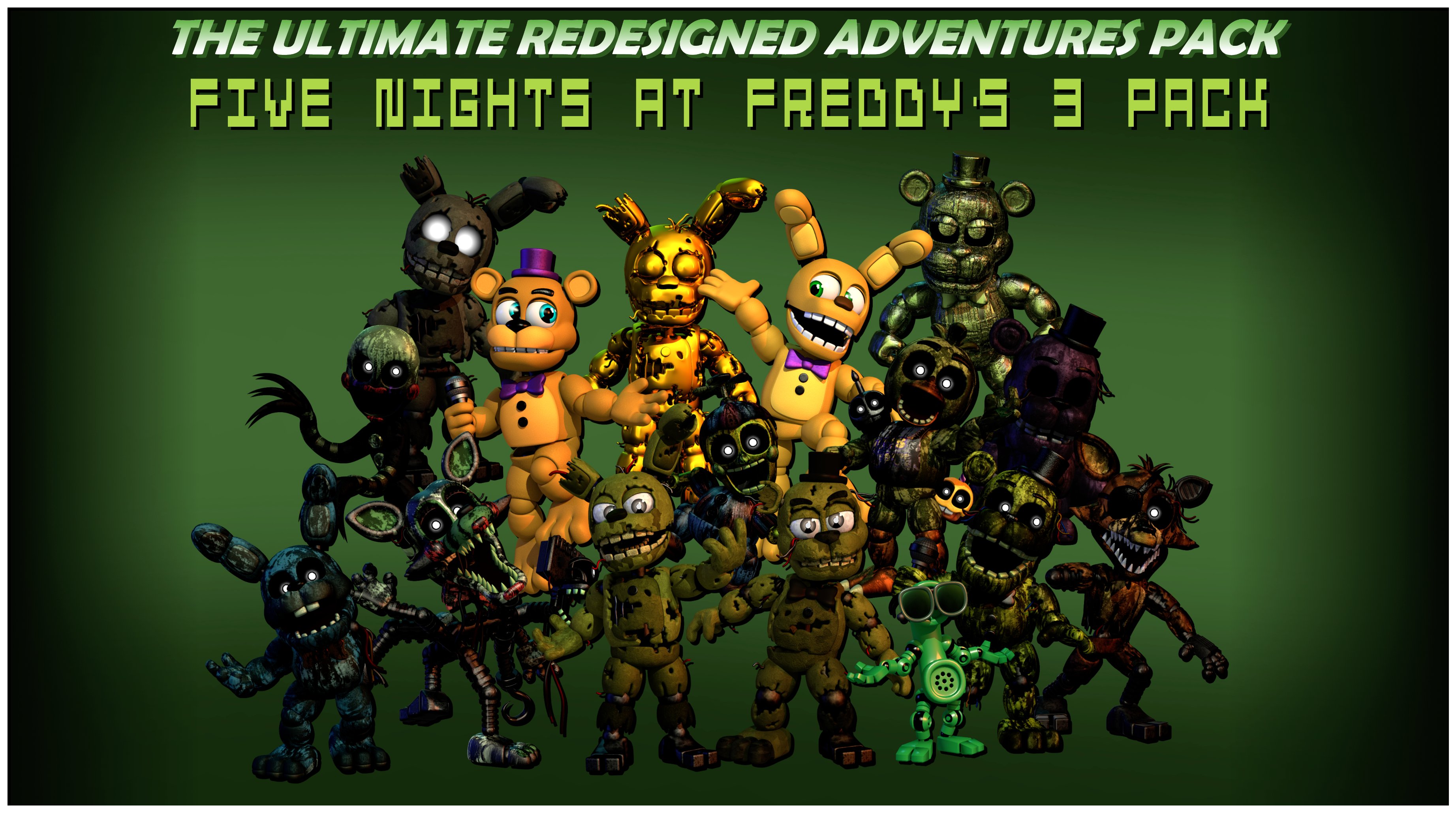 Ultimate Redesigned Adventures Pack on X: Blender 2.79 release of both the  URAP Five Nights at Freddy's 2 Pack and Five Nights at Freddy's 3 Pack!  Download them on Deviantart now! FNaF