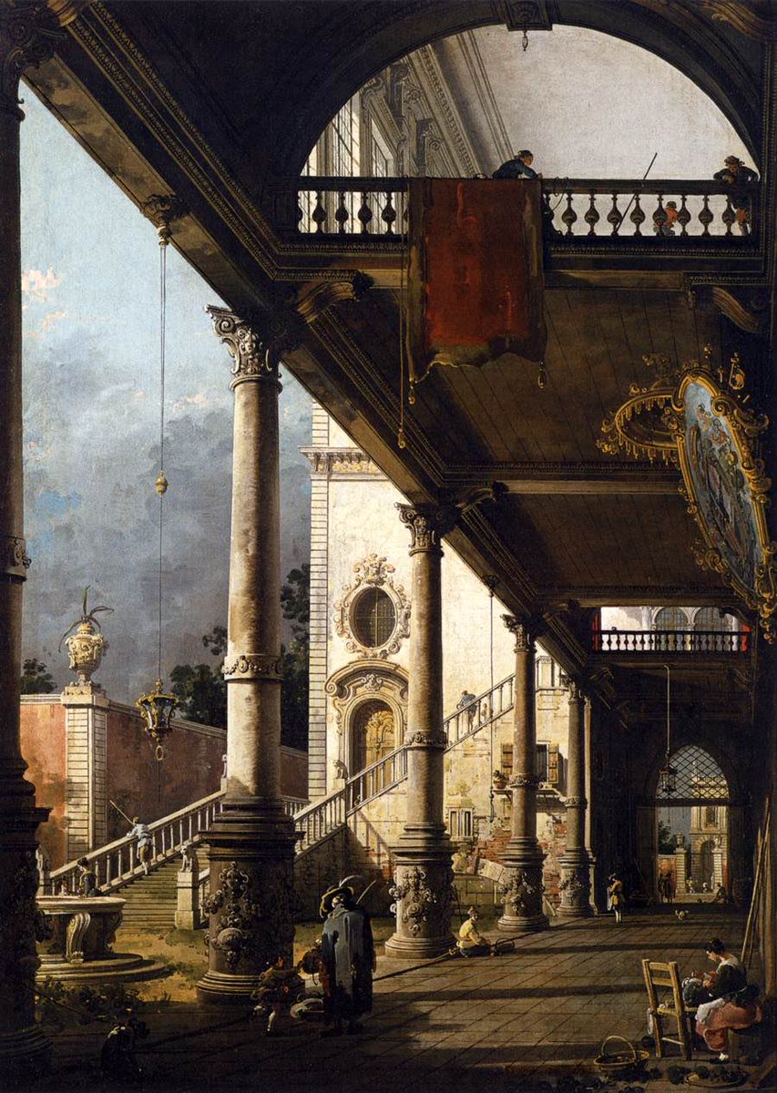 Vista en perspectiva con pórtico, 1765, Canaletto