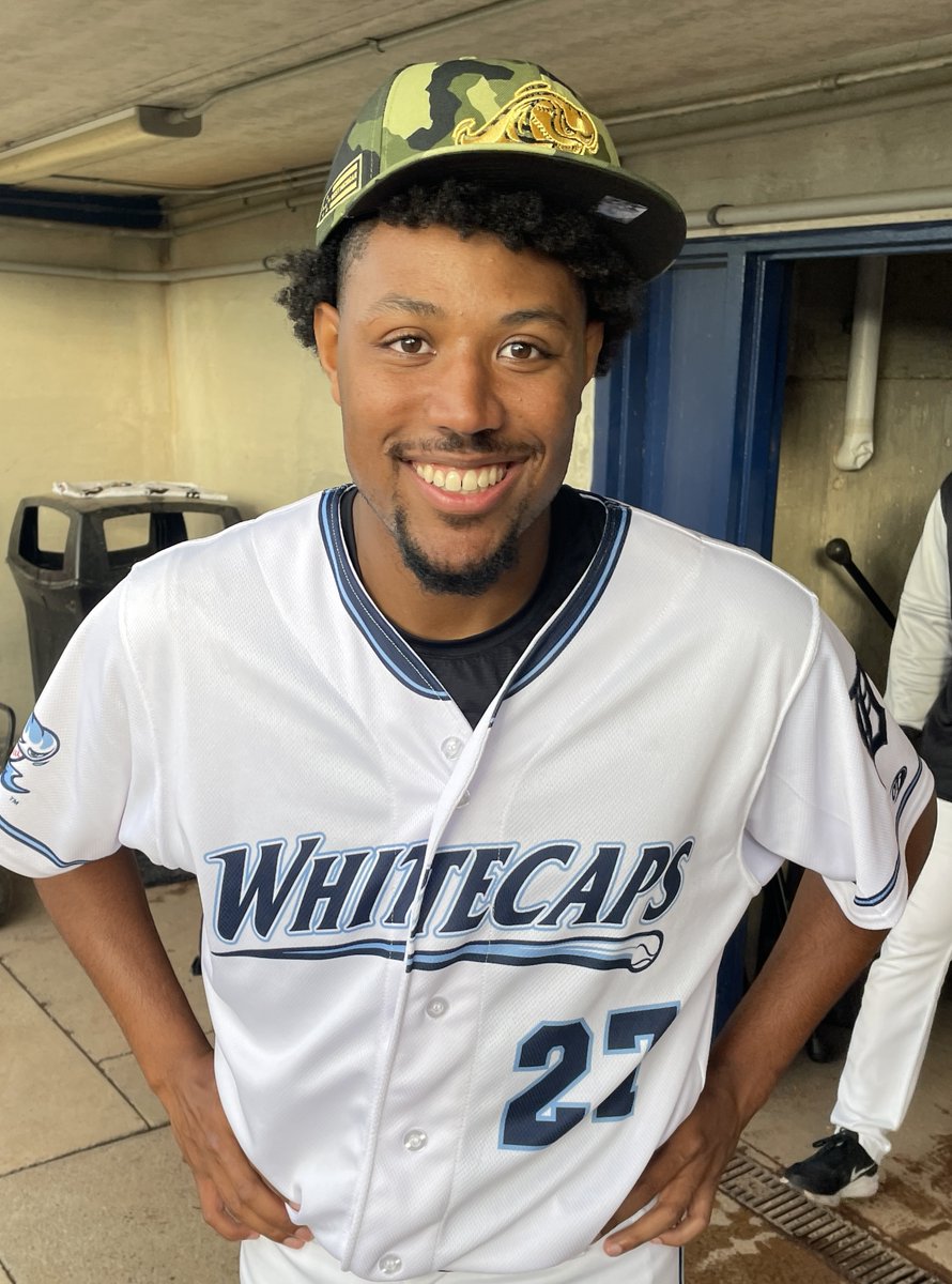 wmwhitecaps's tweet photo. This is the smile that comes with pitching 6 innings against the first place team, and having a line like this:

6IP, 0R, 1H, 7Ks  🔥🔥🔥🔥🔥🔥🔥

He's The Real Deal, and tonight @darealdealsmith was a king. https://t.co/hLfM8Hyxng