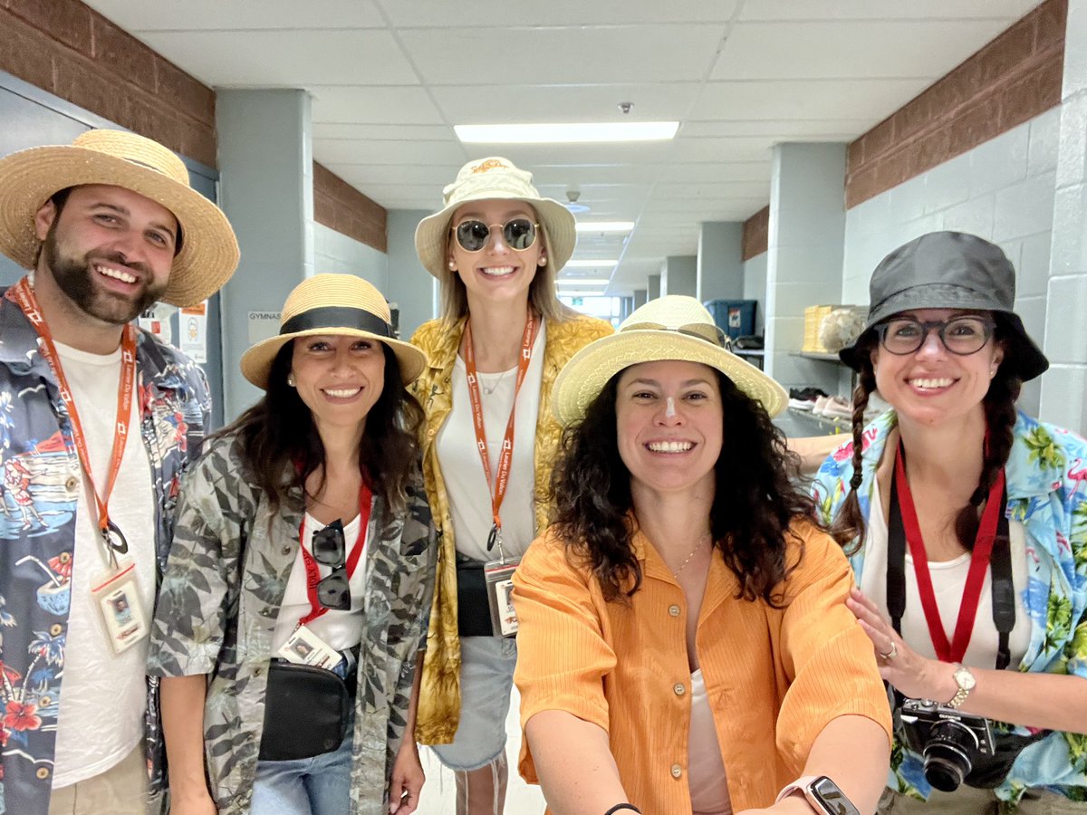 Twin day at school today… you know we had to go all out!!!! The Intermediate teachers rocked our best tacky tourist looks. 📸 How did we do?! #twinning #WCDSBawesome @HSFlames