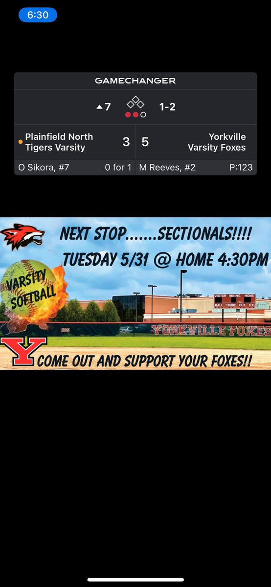 _YHSsoftball's tweet photo. Foxes came to play today! Today we get to bring back a regional championship! These athletes keep doing the work! On to sectionals! Keep building that team! #MTXE #proudfox #timetounleash https://t.co/GS4AImwiKF